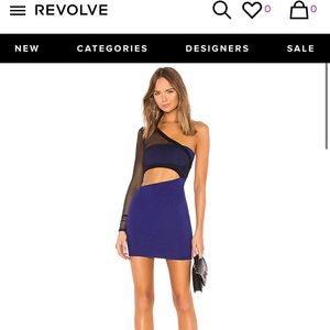 Purple cut out dress with black mesh sleeve